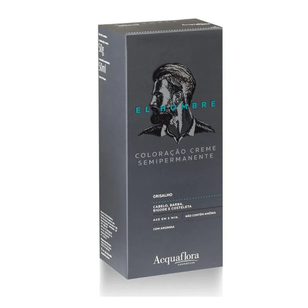 Kit Coloração Creme Semipermanente Acquaflora El Hombre Grisalho