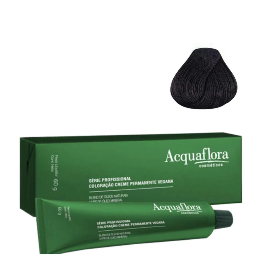 Coloração Creme Acquaflora Vegana 2.0 Preto 60g