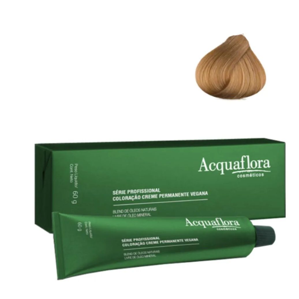 Coloração Creme Acquaflora Vegana 8.3 Louro Claro Dourado 60g