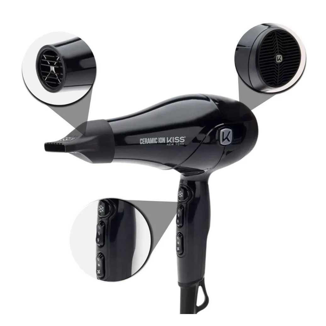 Secador Kiss New York Ceramic Ion 1900w 127v Bdp5br
