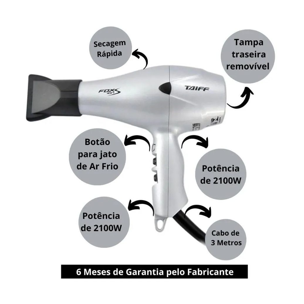 Secador Taiff Fox Ion S 2100w 127v