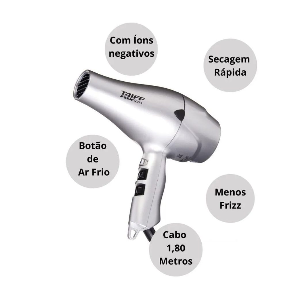 Secador Taiff Fox Prata 2000w 127v
