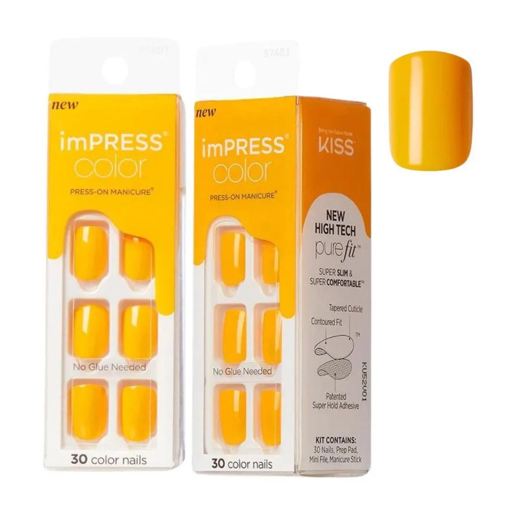 Unhas Autocolantes Kiss Impress Color Press-on Manicure Cheerful Heart Imc15xb