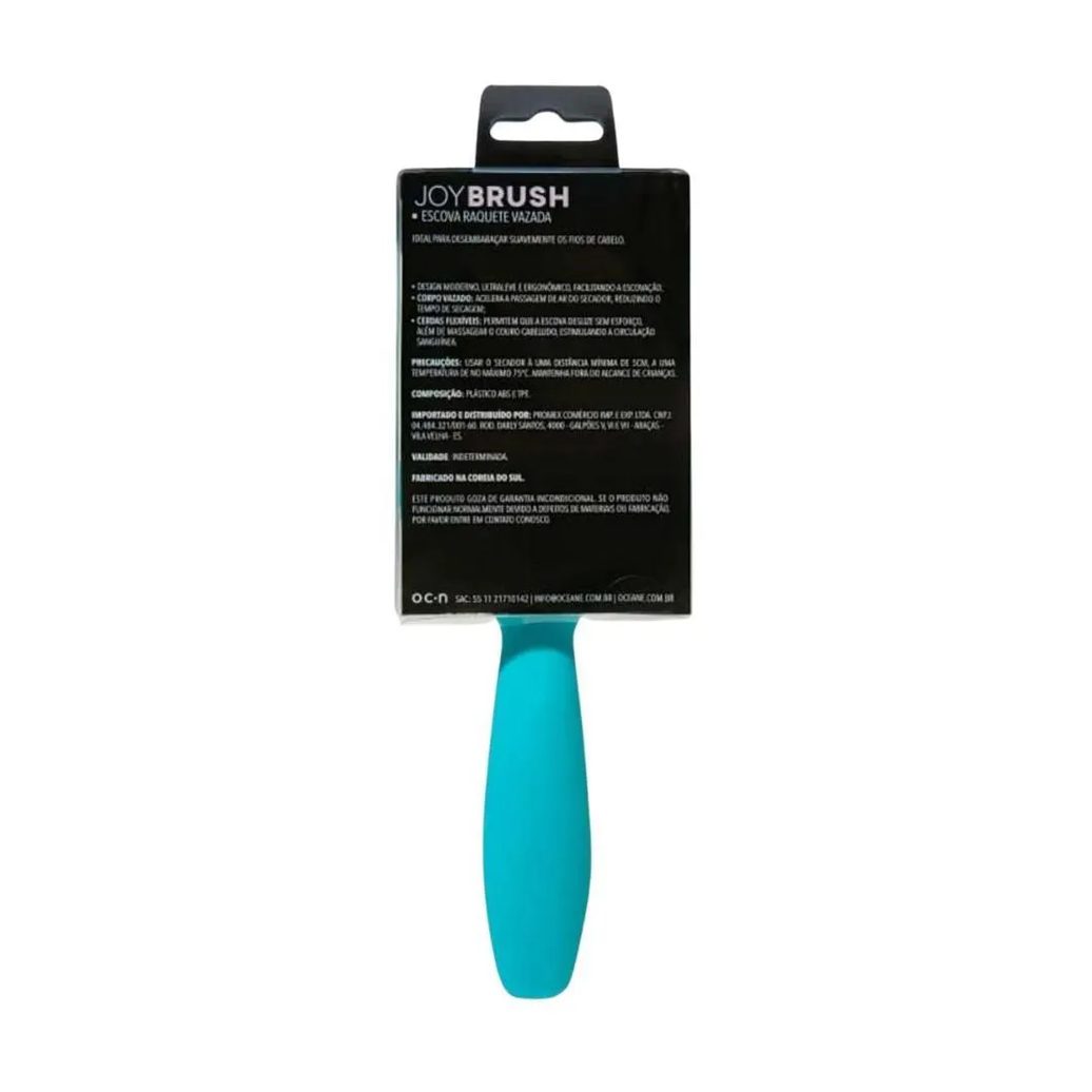 Escova Raquete Vazada Oceane Joy Brush Azul