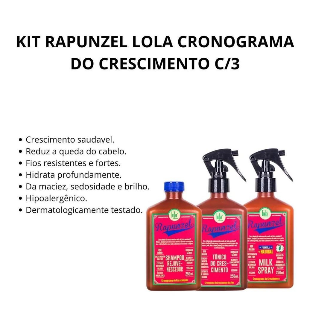 Kit Rapunzel Lola Cronograma do Crescimento C/3