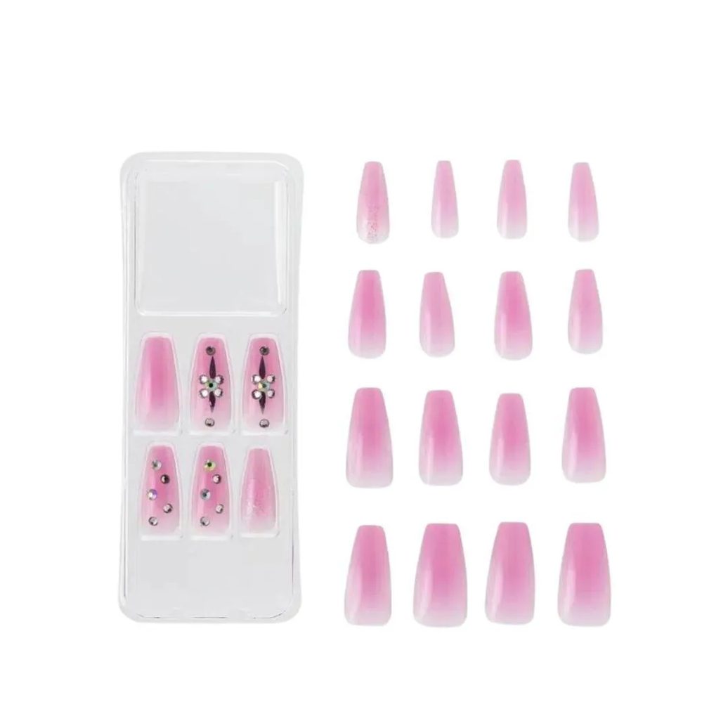 Unhas Postiças Jelly Kiss New York Rosa It Girl Bailarina Longo