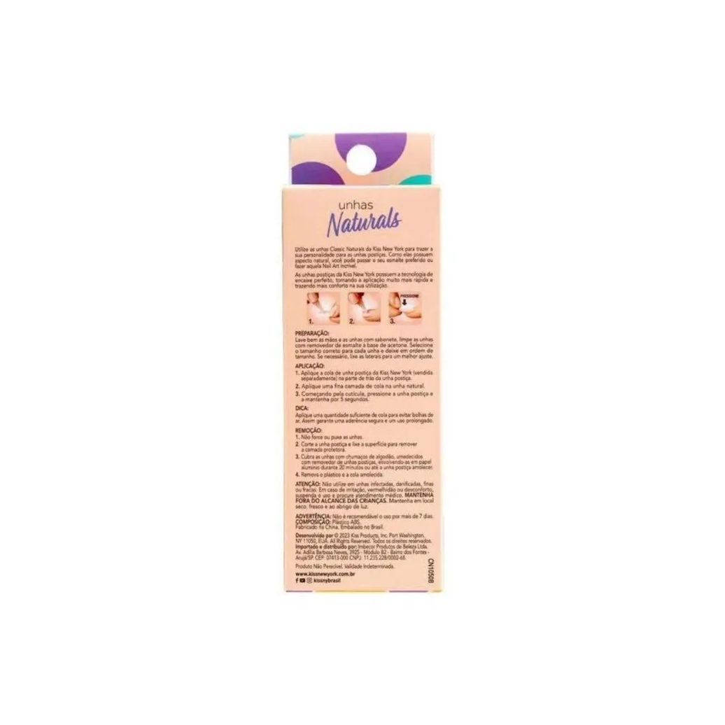 Unhas Postiças Naturals Kiss New York Natural Bailarina Longo