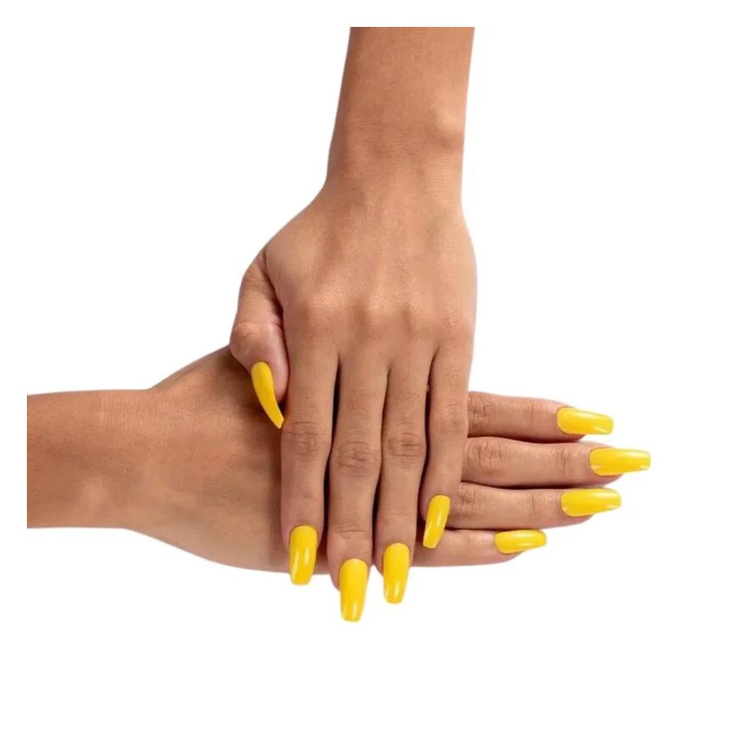 Unhas Postiças Colors Kiss New York Amarelo Canário Bailarina Longo