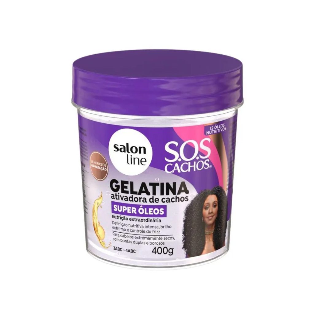 Gelatina Ativadora de Cachos Salon Line Sos Cachos Super Óleos 400g