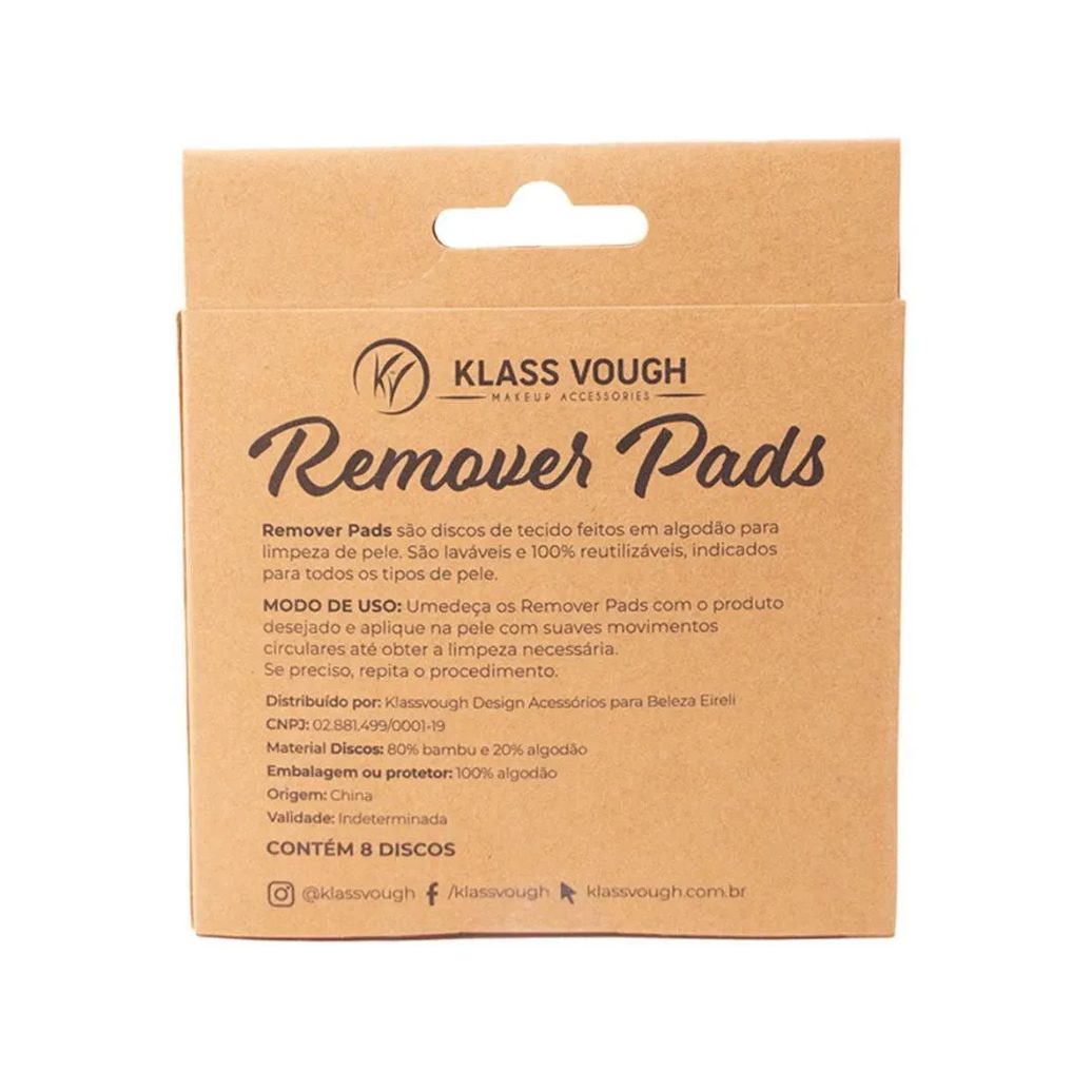 Lenço de Tecido Remover Pads Klass Vough com 8 Discos