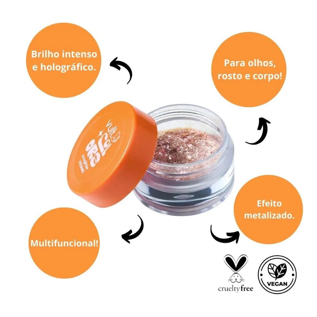 Ecoglitter Multifuncional Vult Colors Prata Paête 1g
