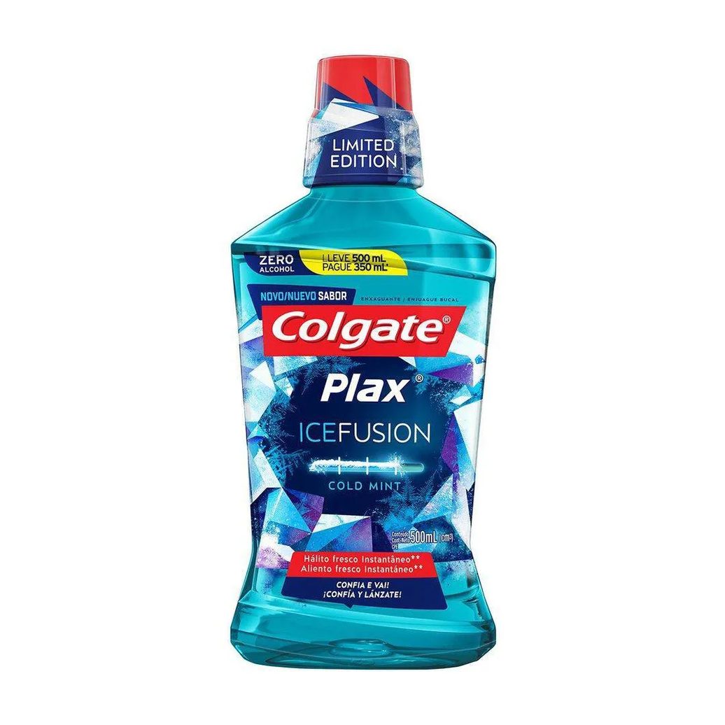 Enxaguante Bucal Colgate Zero Álcool Cold Mint Pax Ice 500Ml