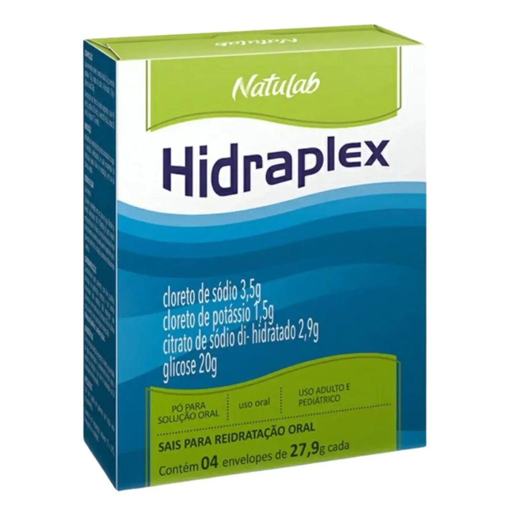 Hidraplex Soro para Reidratação Oral Natural Adulto e Pediatrico Caixa com 4 Env.