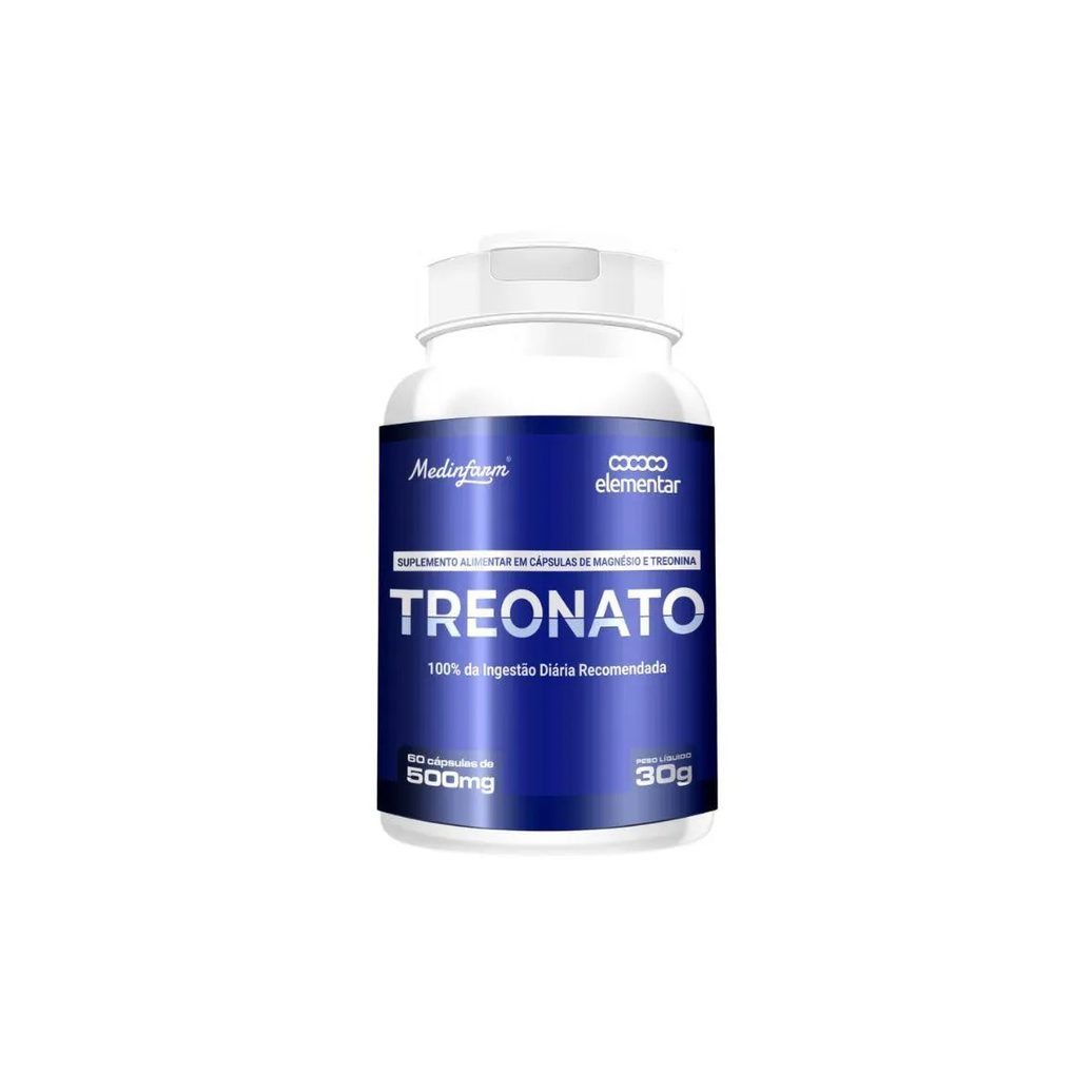 Treonato de Magnésio 60 cápsulas Medinfarm Incolor sem Sabor