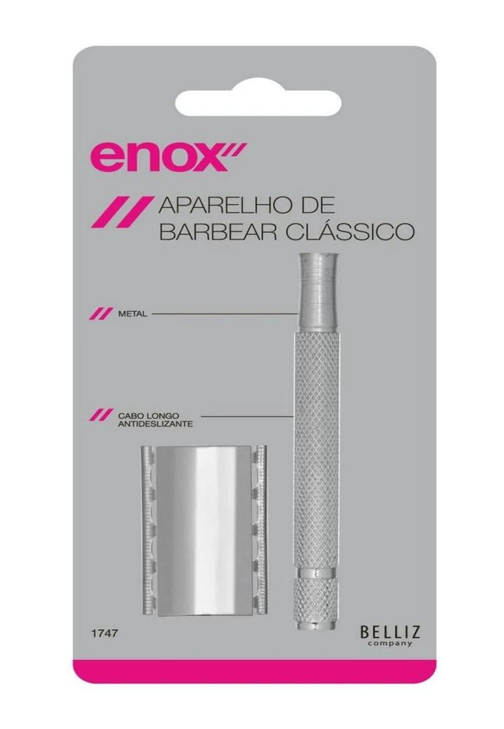 Aparelho Barbear de Metal Cabo Longo Cod. 1747 - Enox Belliz