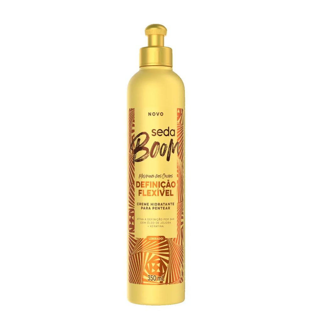 Creme Hidratante para Pentear Cabelo Cacheado Ondulado Seda Boom Pro Curvatura 350ml