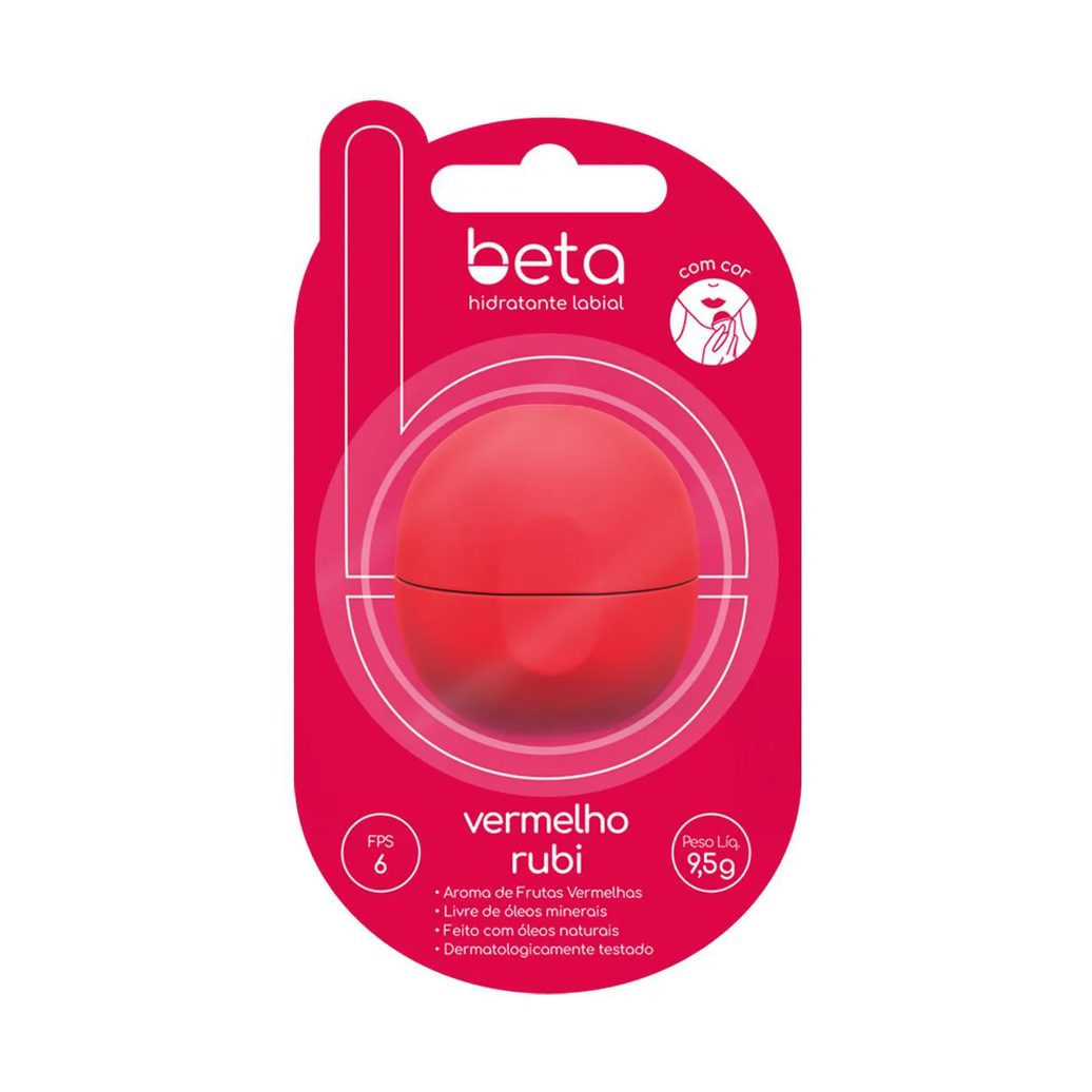 Hidratante Labial Beta Vermelho Rubi 9,5g