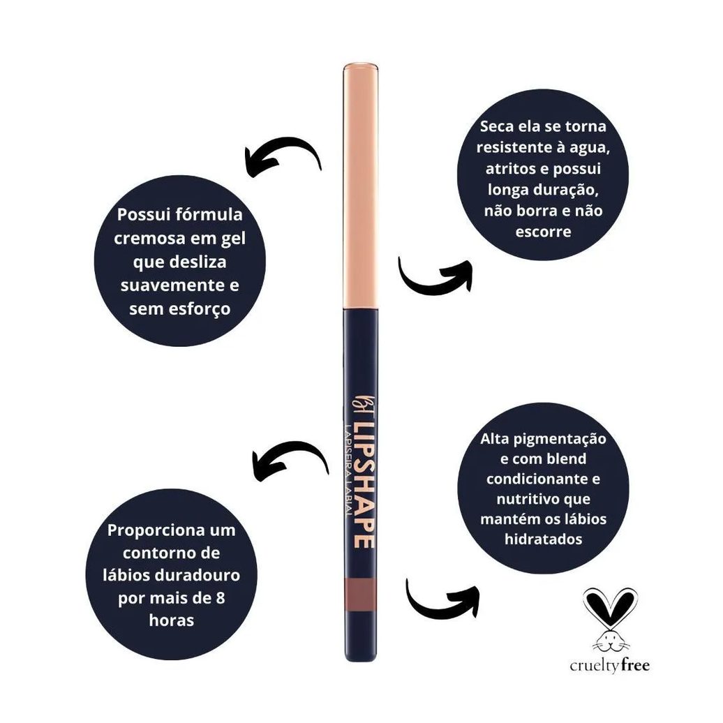 Lapiseira Labial Bruna Tavares Bt Lipshape Warm Brown 300mg
