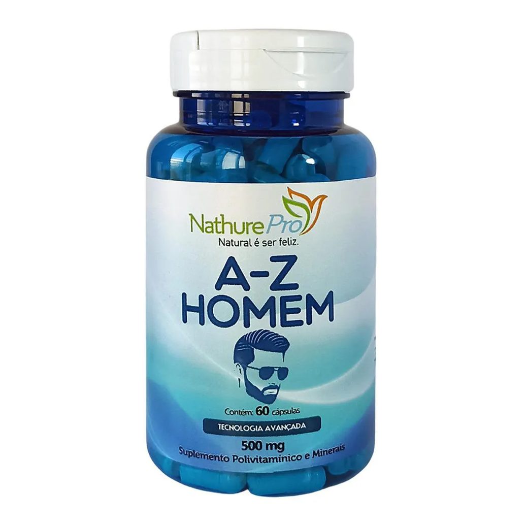 Multivitamínico A - Z Homem 60 Cápsulas 500mg