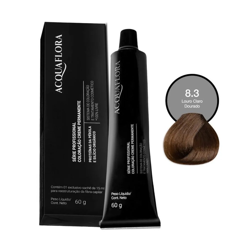 Coloração Creme Acquaflora 8.3 Louro Claro Dourado 60g