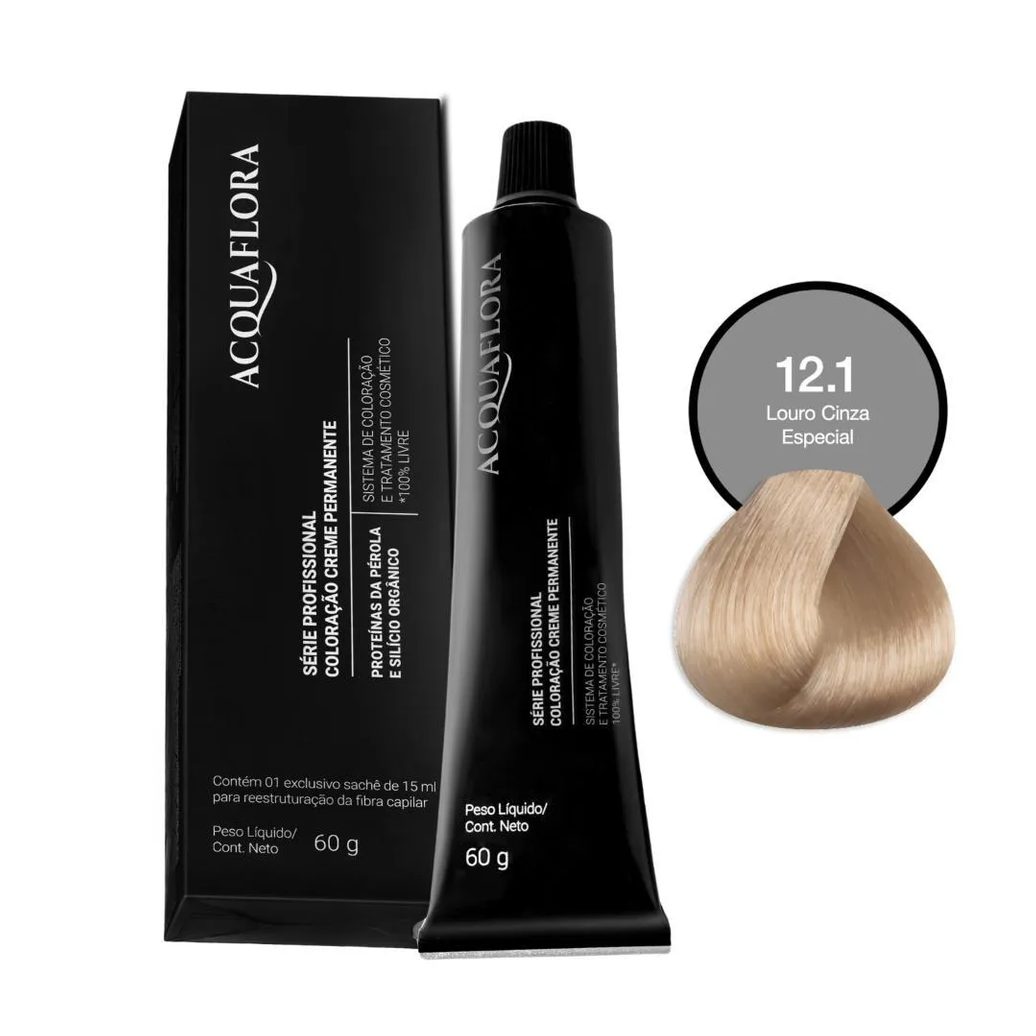Coloração Acquaflora 12.1 Louro Cinza Especial 60g
