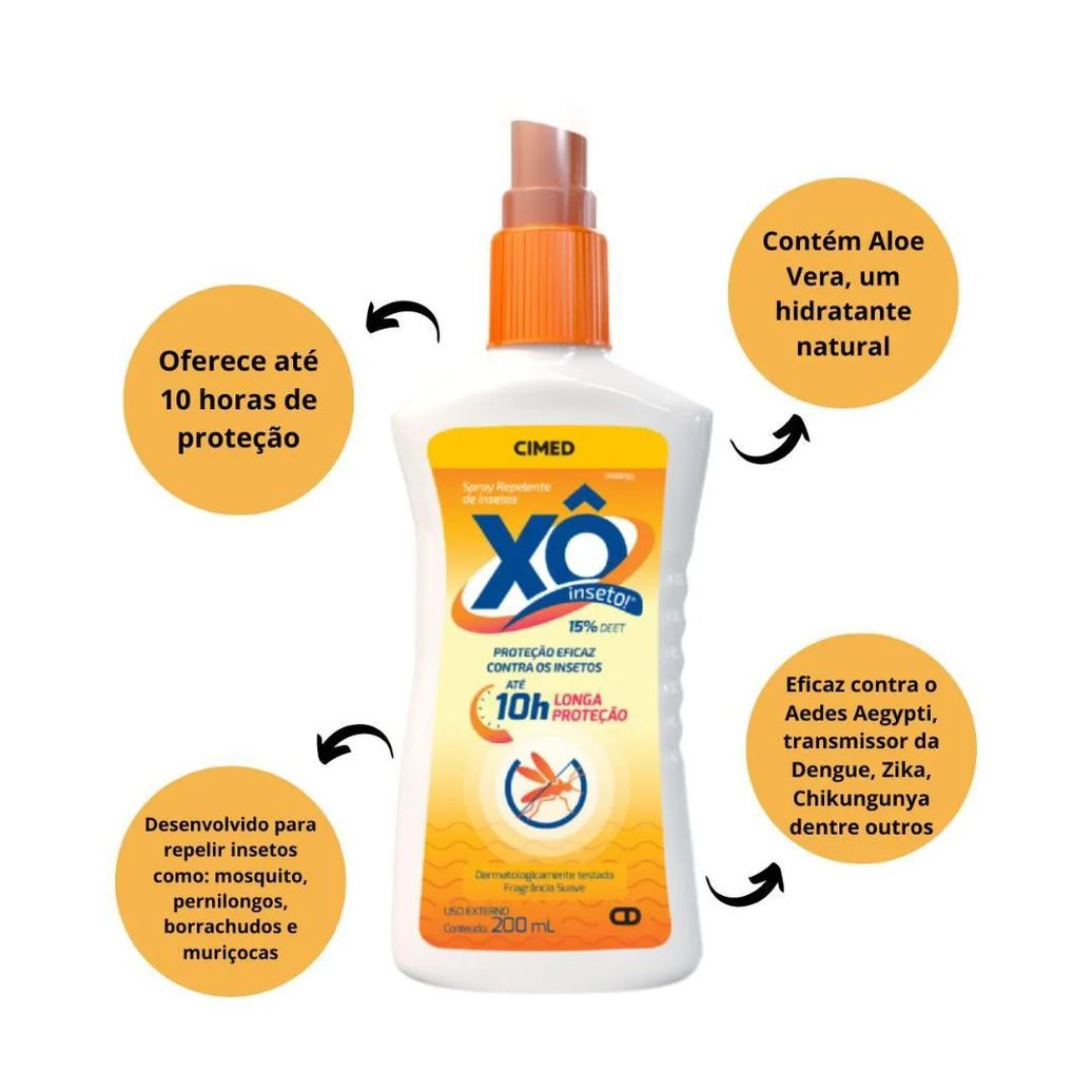 Spray Repelente de Insetos Cimed Xô Inseto 200ml
