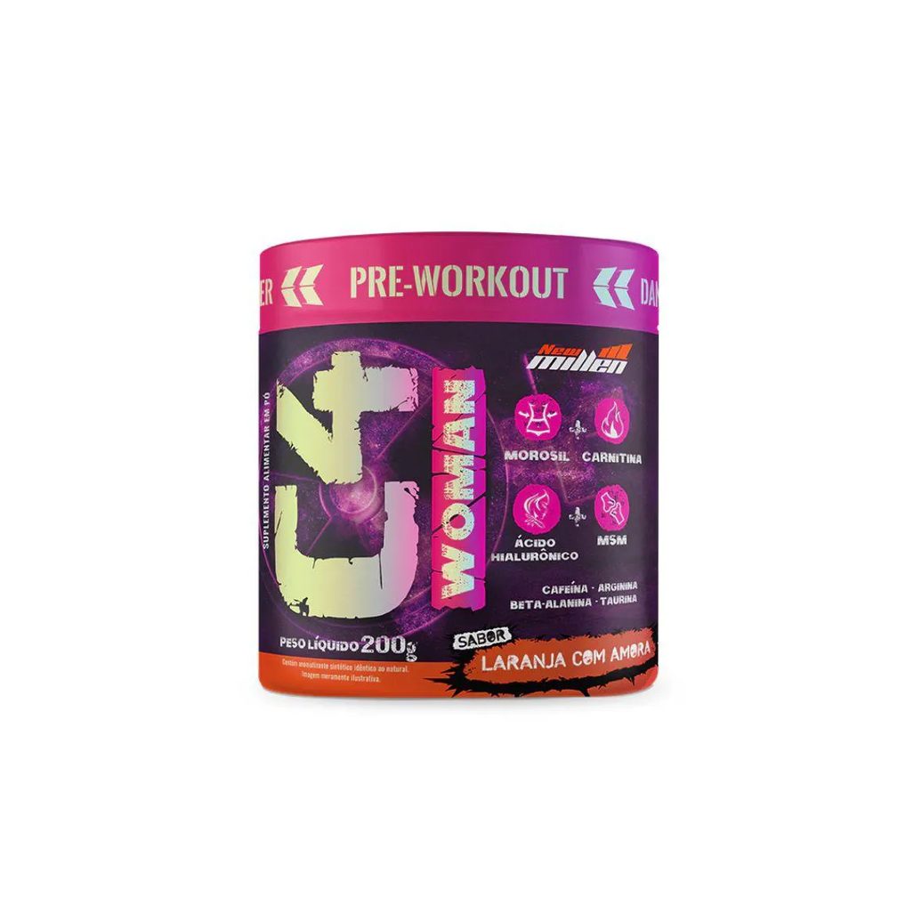 C4 Woman Pré-treino Feminino New Millen 200g Laranja com Amora
