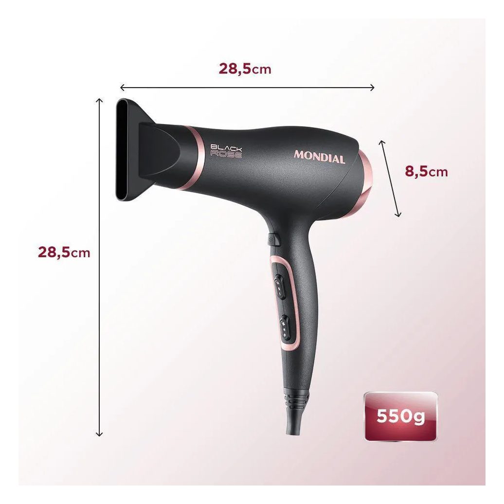 Secador de Cabelos Mondial Black Rose Sc-37 127v 110v