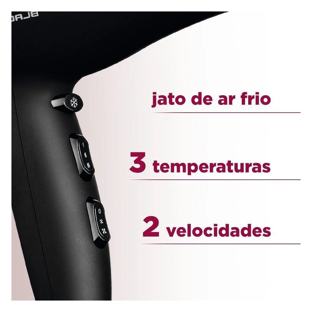 Secador de Cabelos Power Shine Black Sc-13 220v-preto