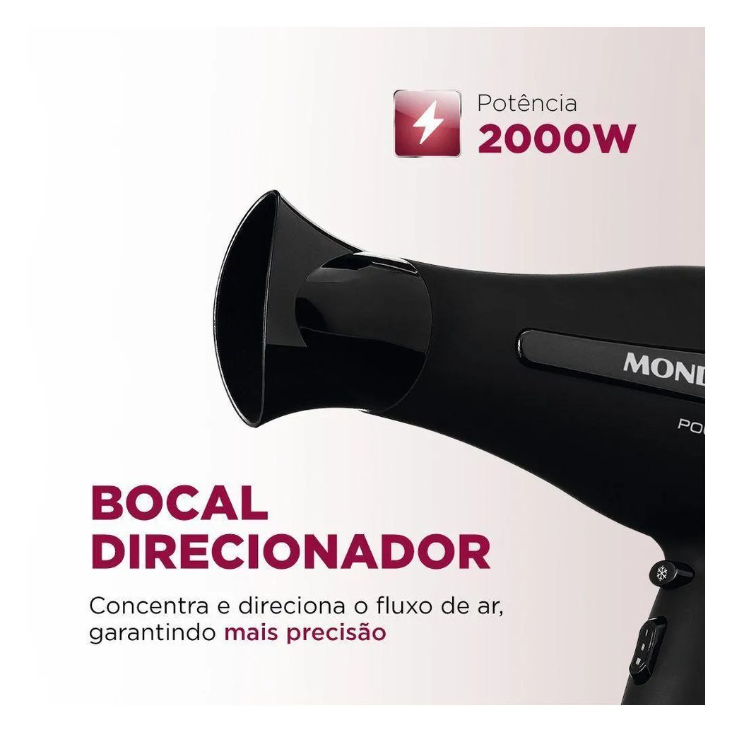 Secador de Cabelos Power Shine Black Sc-13 220v-preto