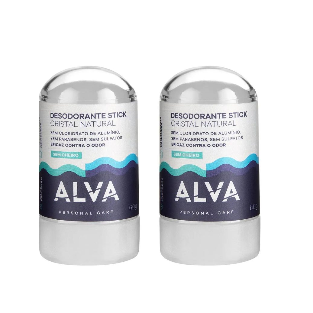 Kit Desodorante Stick Kristall Sensitive - Alva 60g 2 Unids sem Cheiro