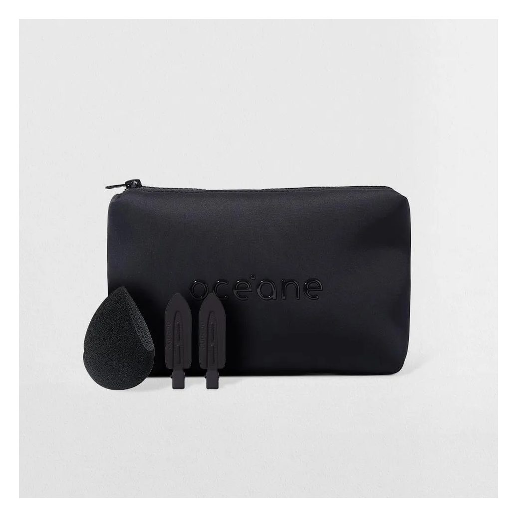 Kit Nécessaire Preto Daily Makeup + Esponja de Maquiagem + Hair Clip (3 Produtos)