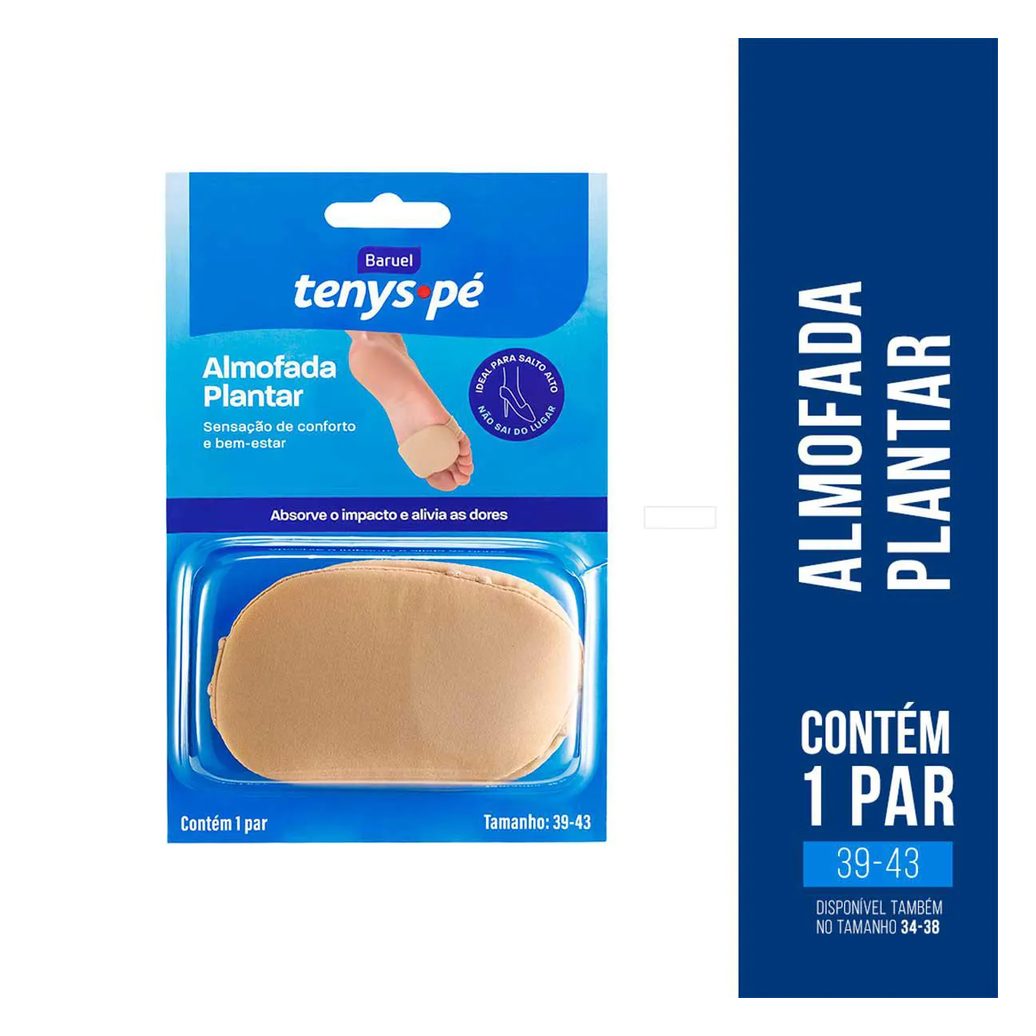 Almofada Plantar Tenys Pé Tamanho 39 - 43 com 1 Par
