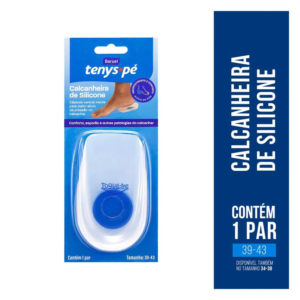 Calcanheira de Silicone Tenys Pé Tamanho 39 a 43 com 1 par