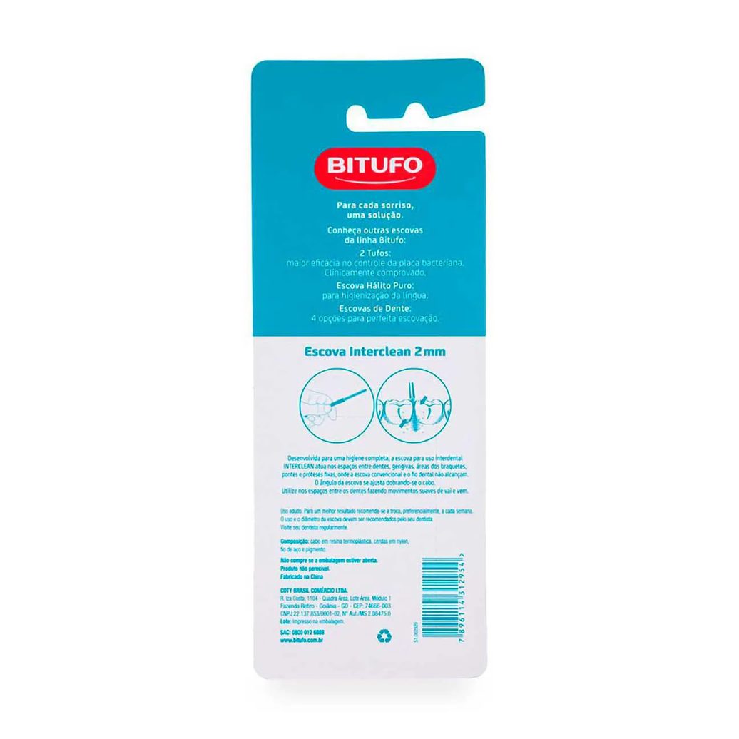 Escova de Dente Interdental Bitufo Interclean Ultrafina Cilíndrica com 6 unidades