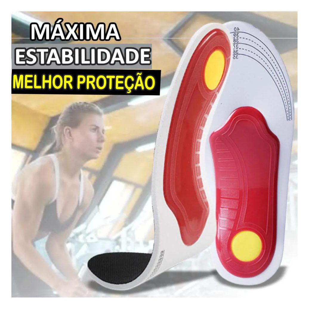 Palmilha Ortopédica Tratamento Pé Chato Fascite Plantar Esporão Original 1par 35a40