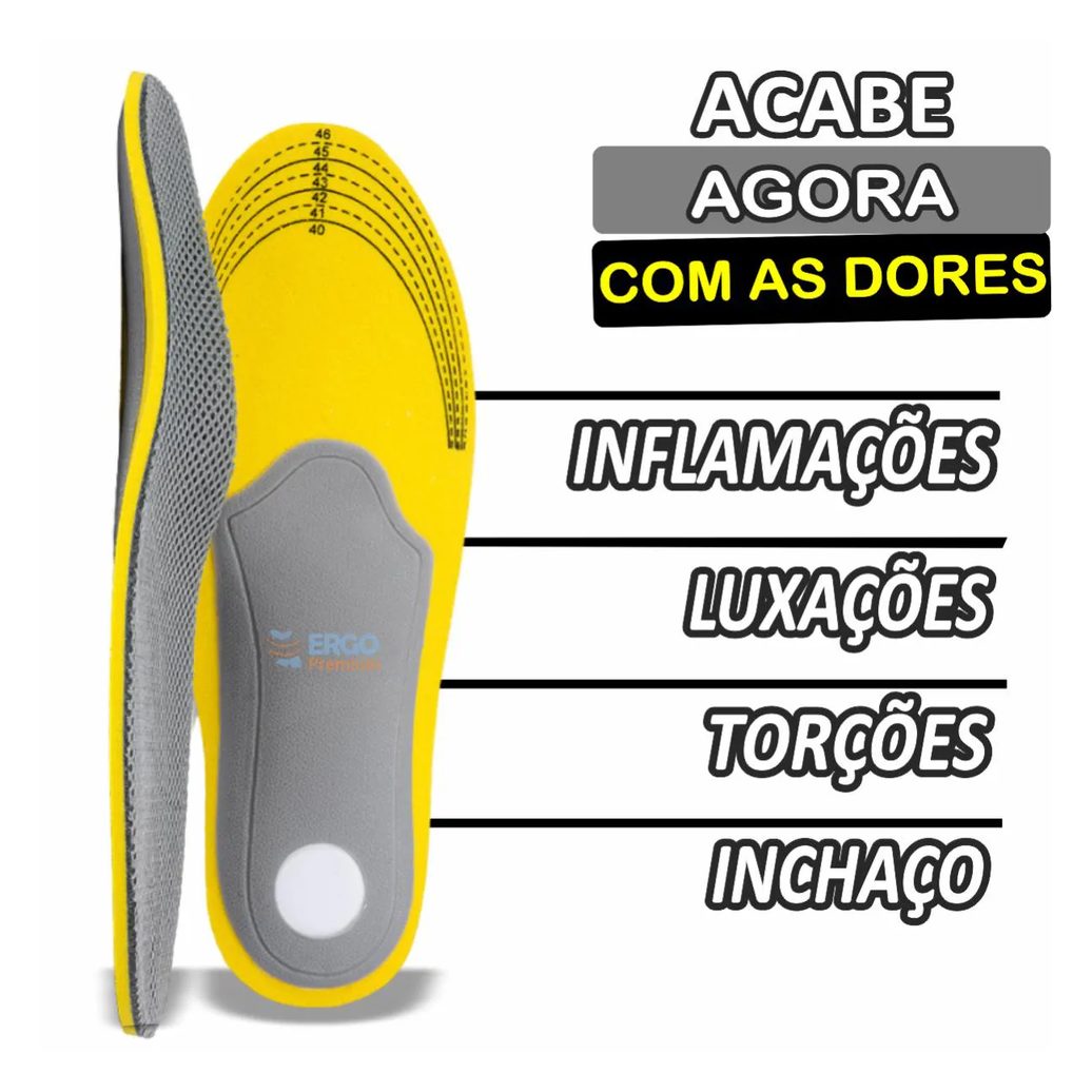 Palmilha Ortopédica Tratamento Pé Chato Fascite Plantar Esporão Original 1par 41a46
