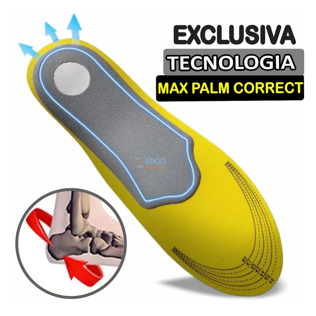 Palmilha Ortopédica Tratamento Pé Chato Fascite Plantar Esporão Original 1par 41a46