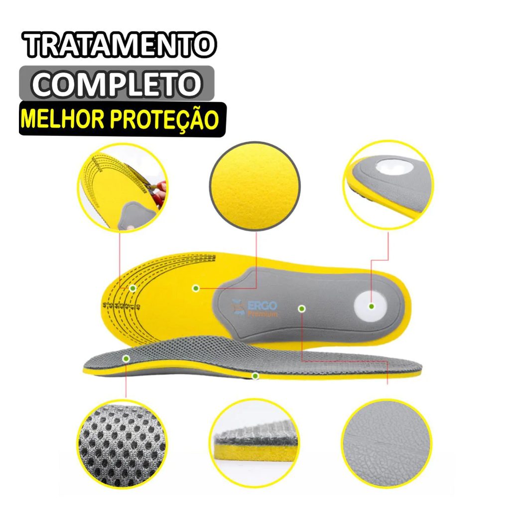 Palmilha Ortopédica Tratamento Pé Chato Fascite Plantar Esporão Original 1par 41a46