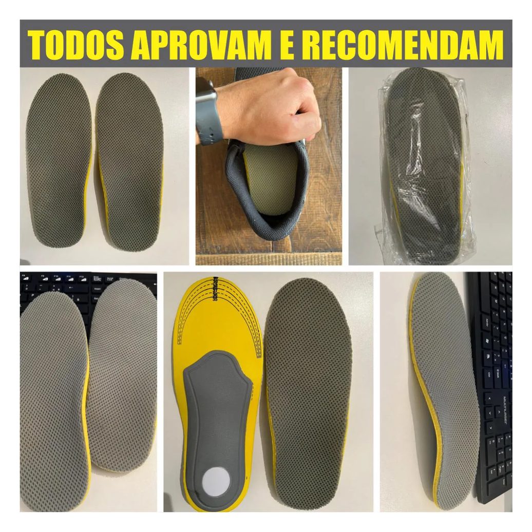 Palmilha Ortopédica Tratamento Pé Chato Fascite Plantar Esporão Original 1par 41a46