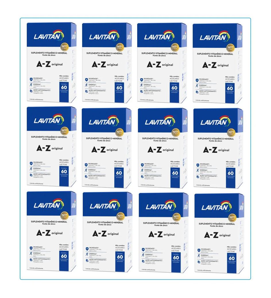 Kit 12 Lavitan A-Z Original Suplemento Com 60 Caps - Cimed