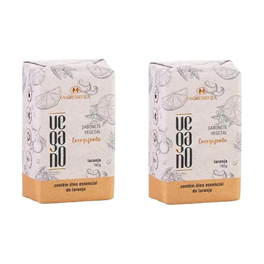 Kit 2 Sabonetes em Barra Vegano Laranja Madressenza 180g