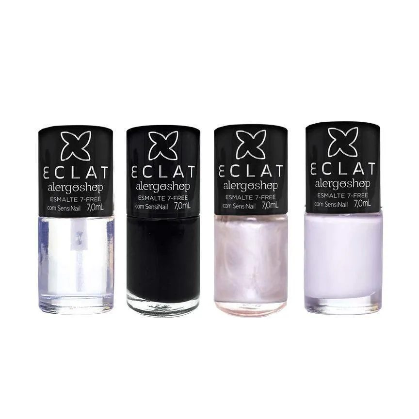 Kit Esmaltes Sempre Viva+preto Vibe+margarida+top Coat Alergoshop