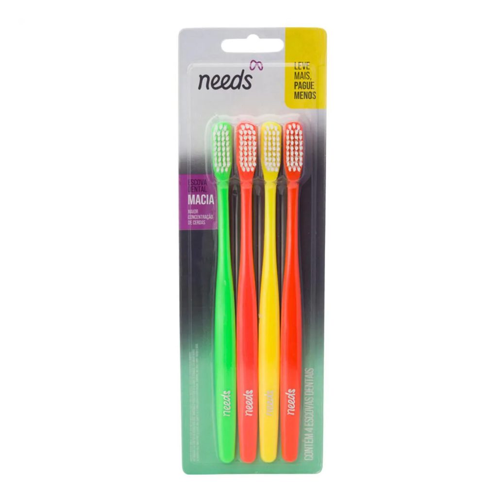 Escova de Dente Needs Macias 4 Unidades