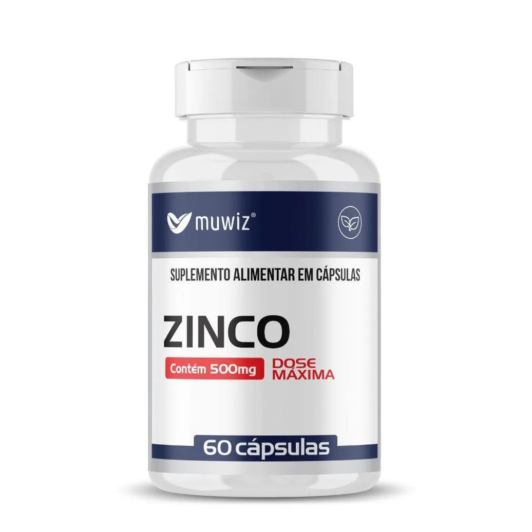 Zinco Quelato 60 cápsulas 500MG Muwiz