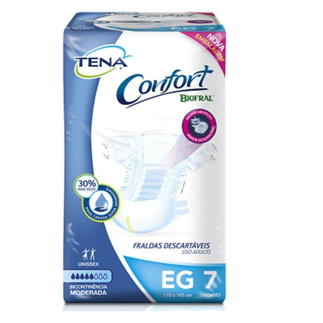 Fralda Geriátrica Biofral Confort Plus EG Absorção Moderada 7 unidades