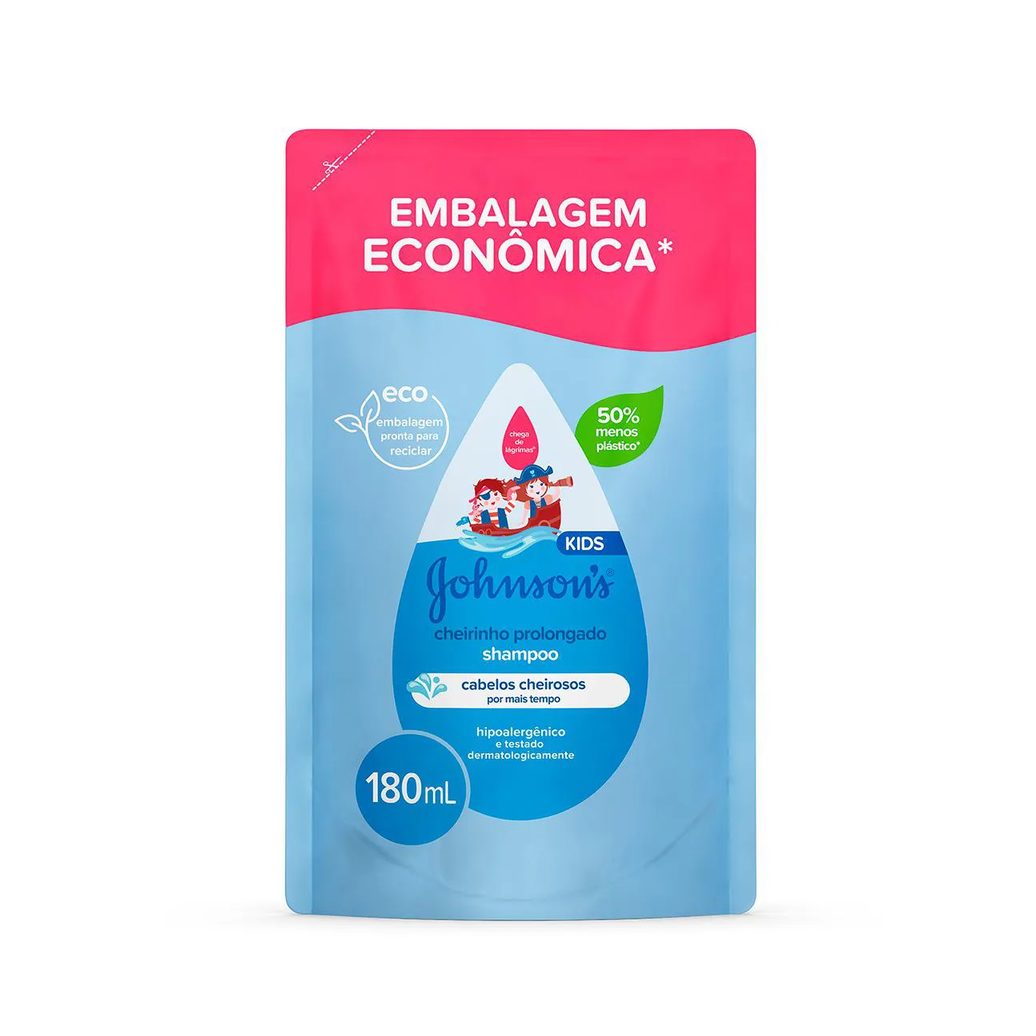 Refil Shampoo Johnson's Kids Cheirinho Prolongado 180ml