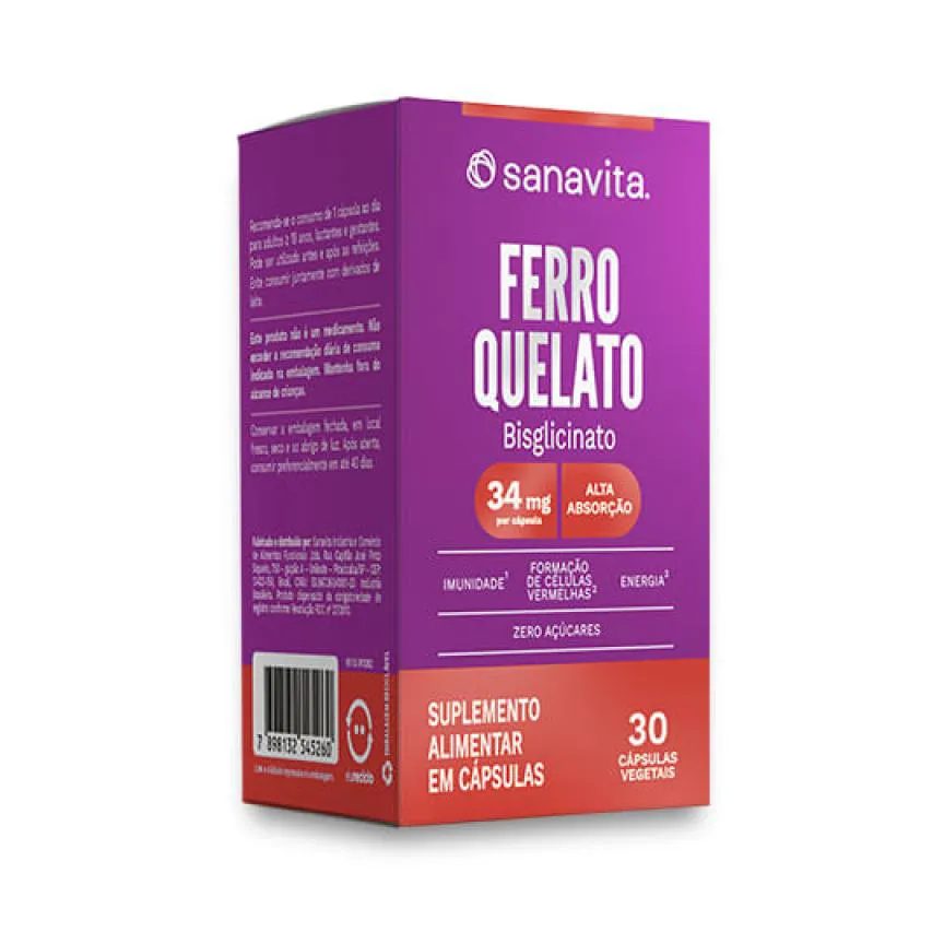 Ferro Quelato Frasco. 30 cápsulas