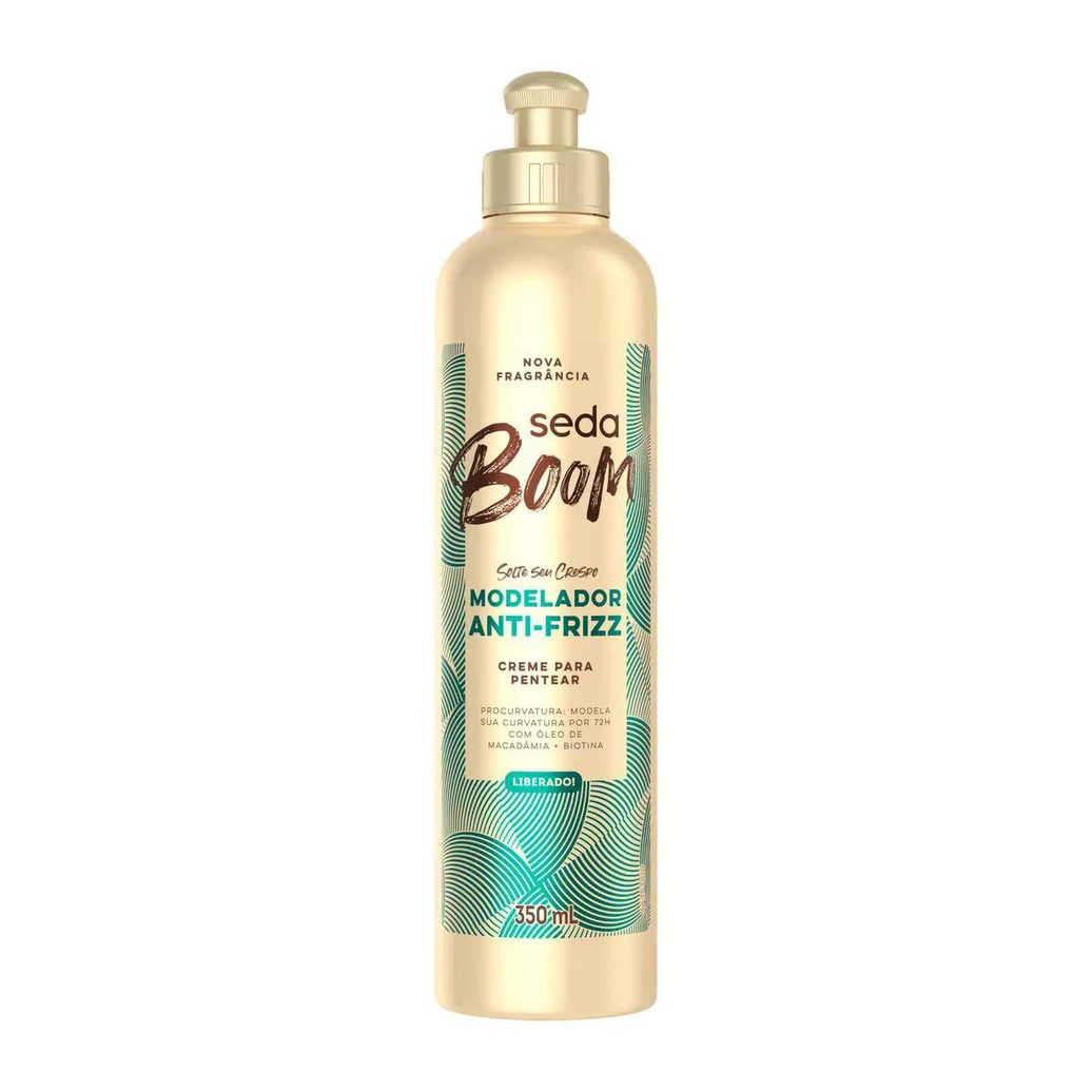 Creme de Pentear Cabelo Cacheado Seda Boom Pro Curvatura Antifrizz 350ml
