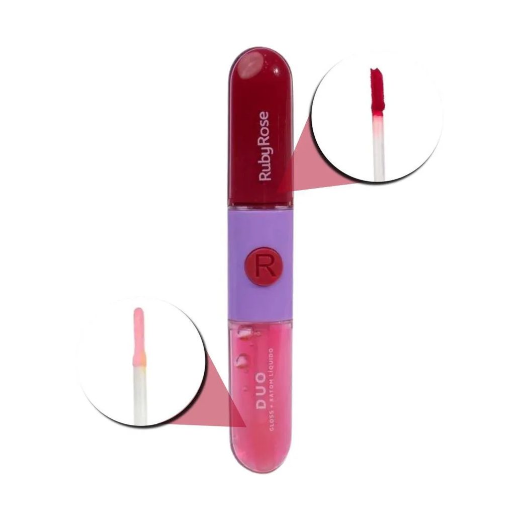 Gloss + Batom Líquido Duo Ruby Rose Ld09 9,6g